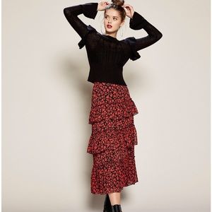 Chelsea & Violet Ruffle Tiered Floral Print Skirt